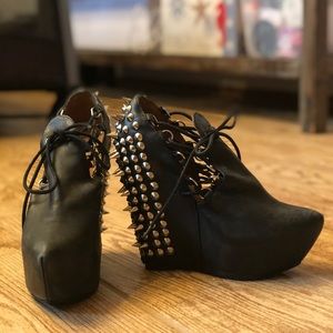 Jeffrey Campbell lace up spiked shoe